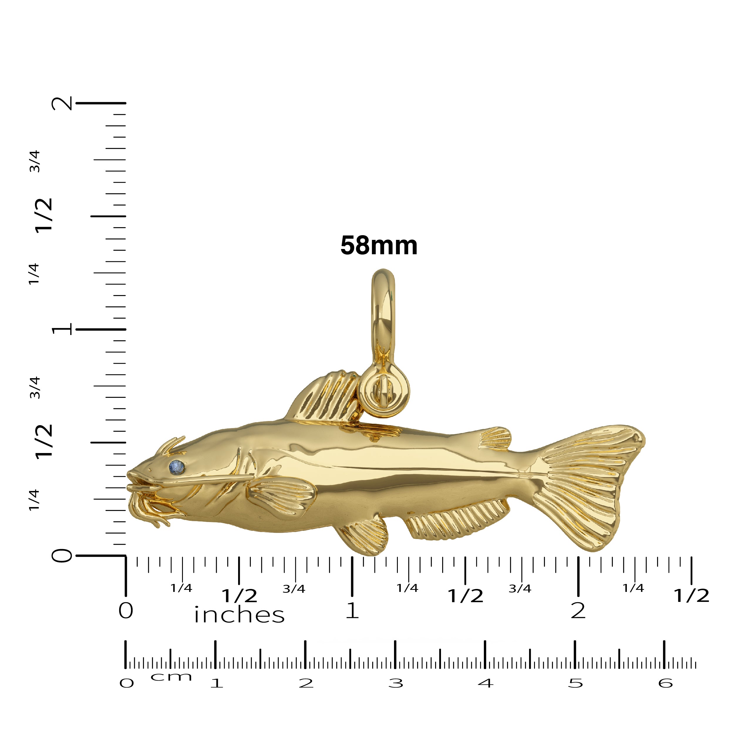Channel Catfish Pendant 58mm by Nautical Treasure Jewelry 