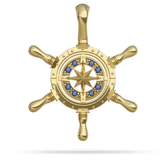 Ship Wheel Compass Pendant V2