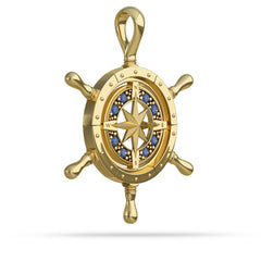 Ship Wheel Compass Pendant V2
