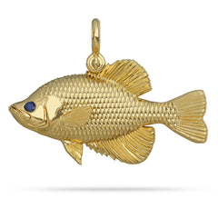 Gold Crappie with Sapphire Eye 