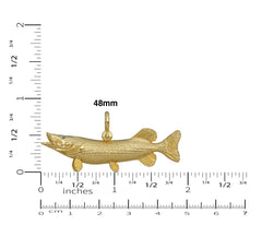 Northern Pike Pendant size 48mm by Nautical Treasure Jewelry 