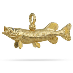 18K Gold Pike Pendant Mouth View 