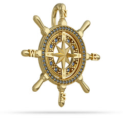 Ship Wheel Compass Pendant