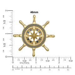 Ship Wheel Compass Pendant