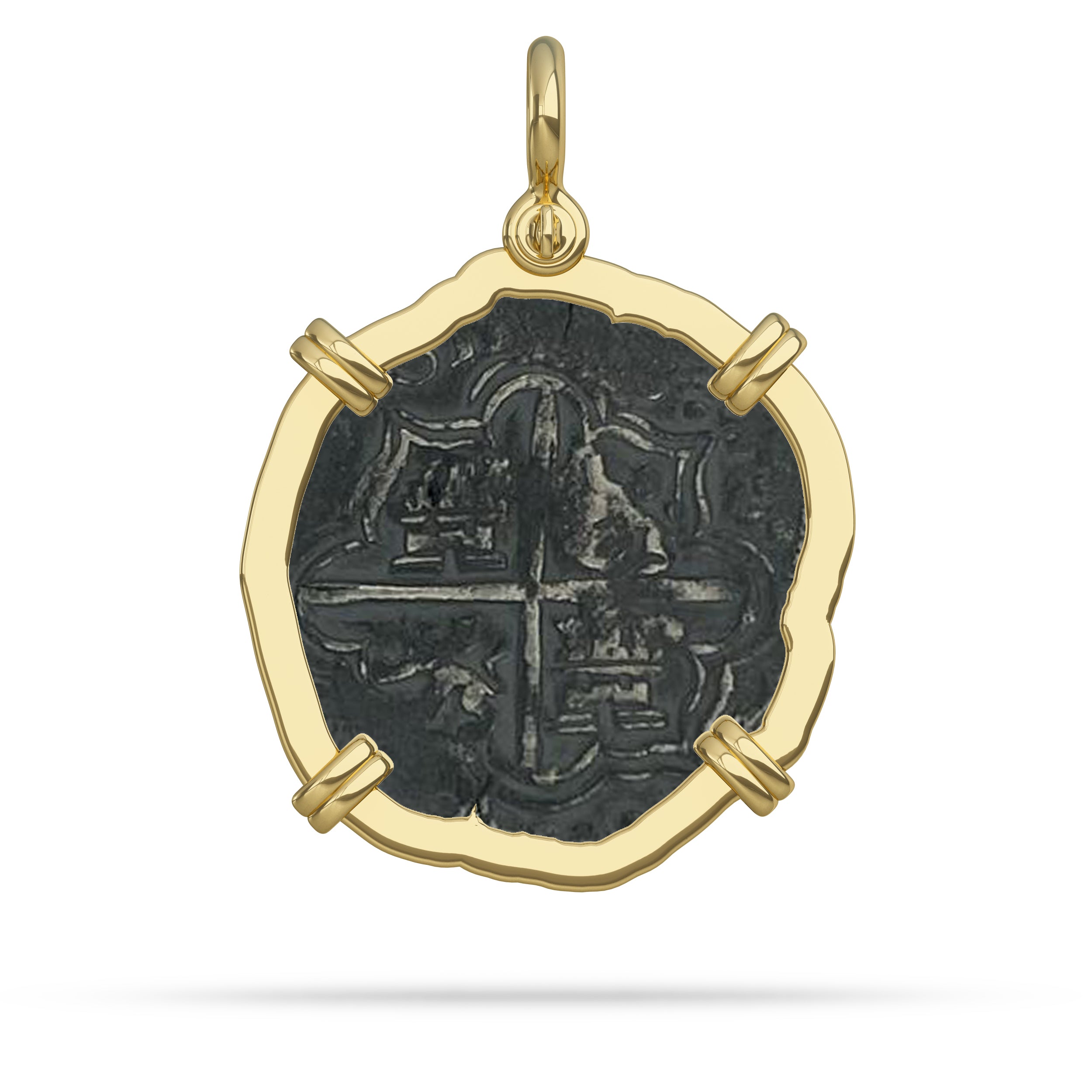 Atocha Coin Gold Bezel with Shackle treasure coin