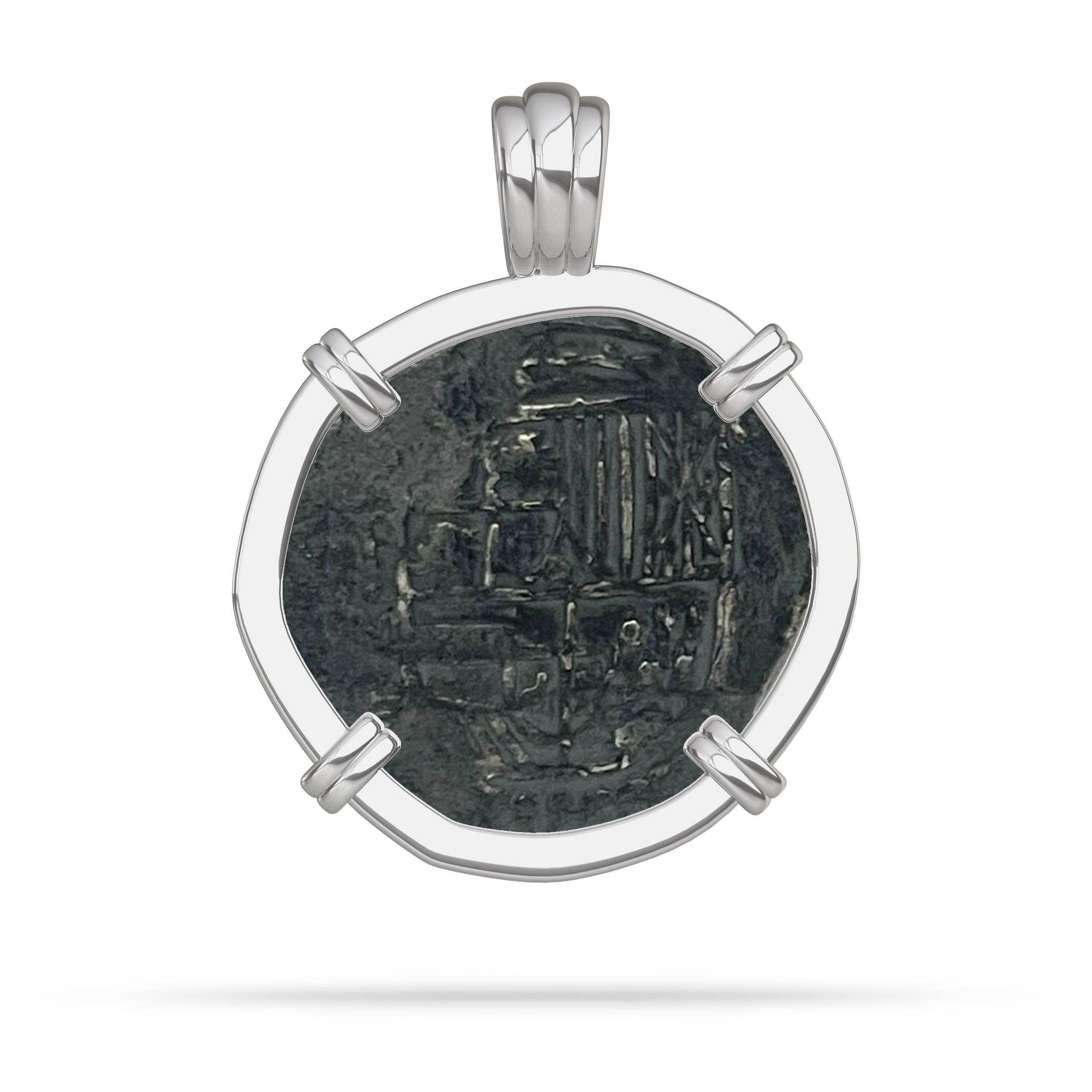 Sterling Silver And 14k 2 Reale Reproduction Atocha Shipwreck Treasure Coin Necklace Handcrafted Gold Bezel Nautical Jewelry By Crisol Sterling Silver And 14k 2 Reale Reproduction Atocha Shipwreck Treasure Coin Necklace Handcrafted Gold Bezel Nautical Jewelry By Crisol