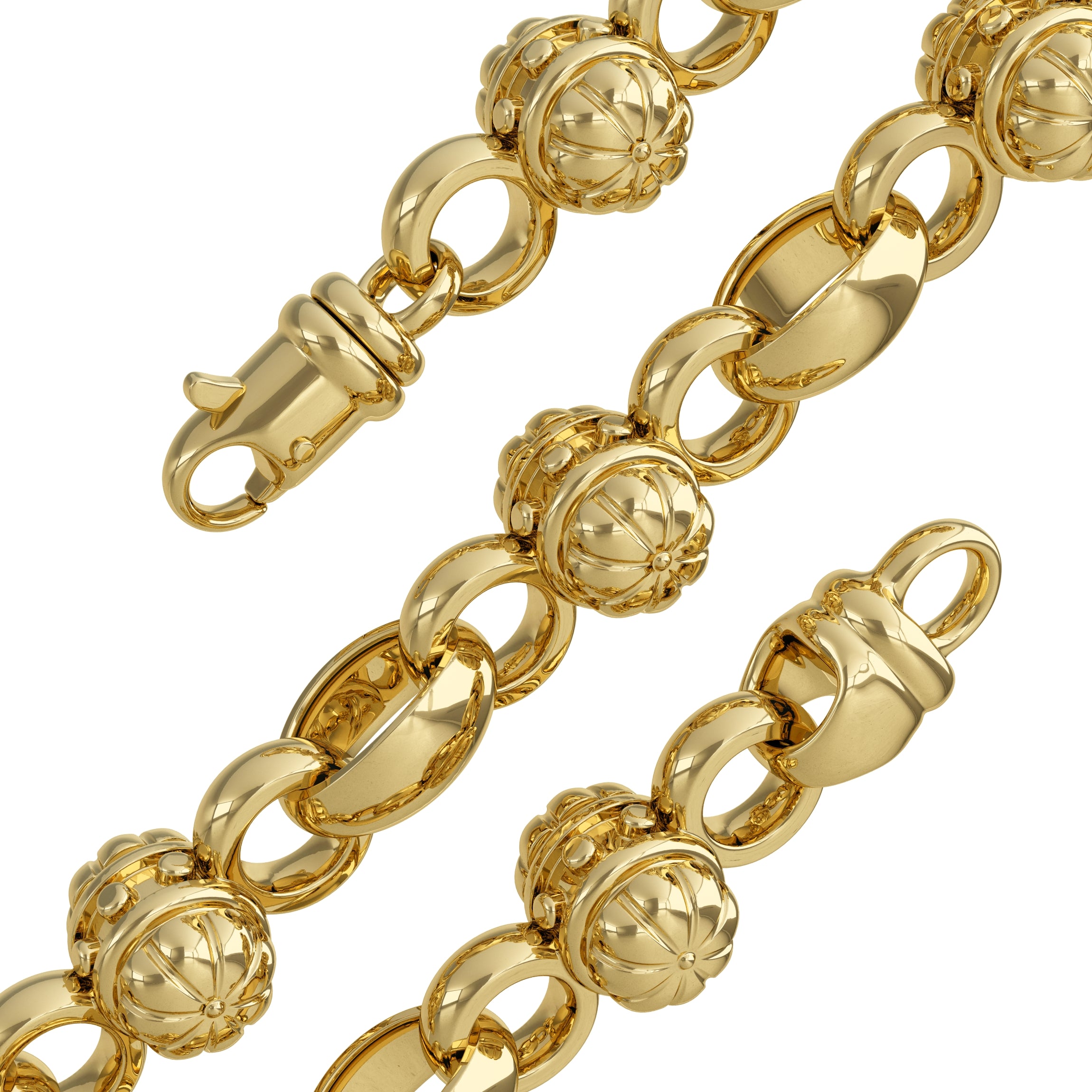 Gold Nautical Flower Link Chain Clasp