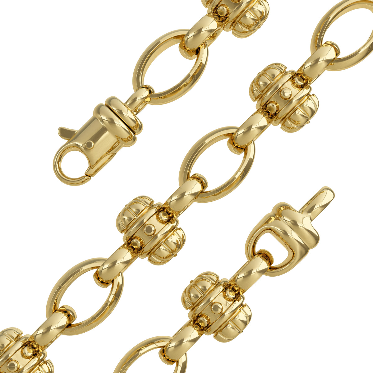 Gold Nautical Flower Link Chain Clasp 6mm