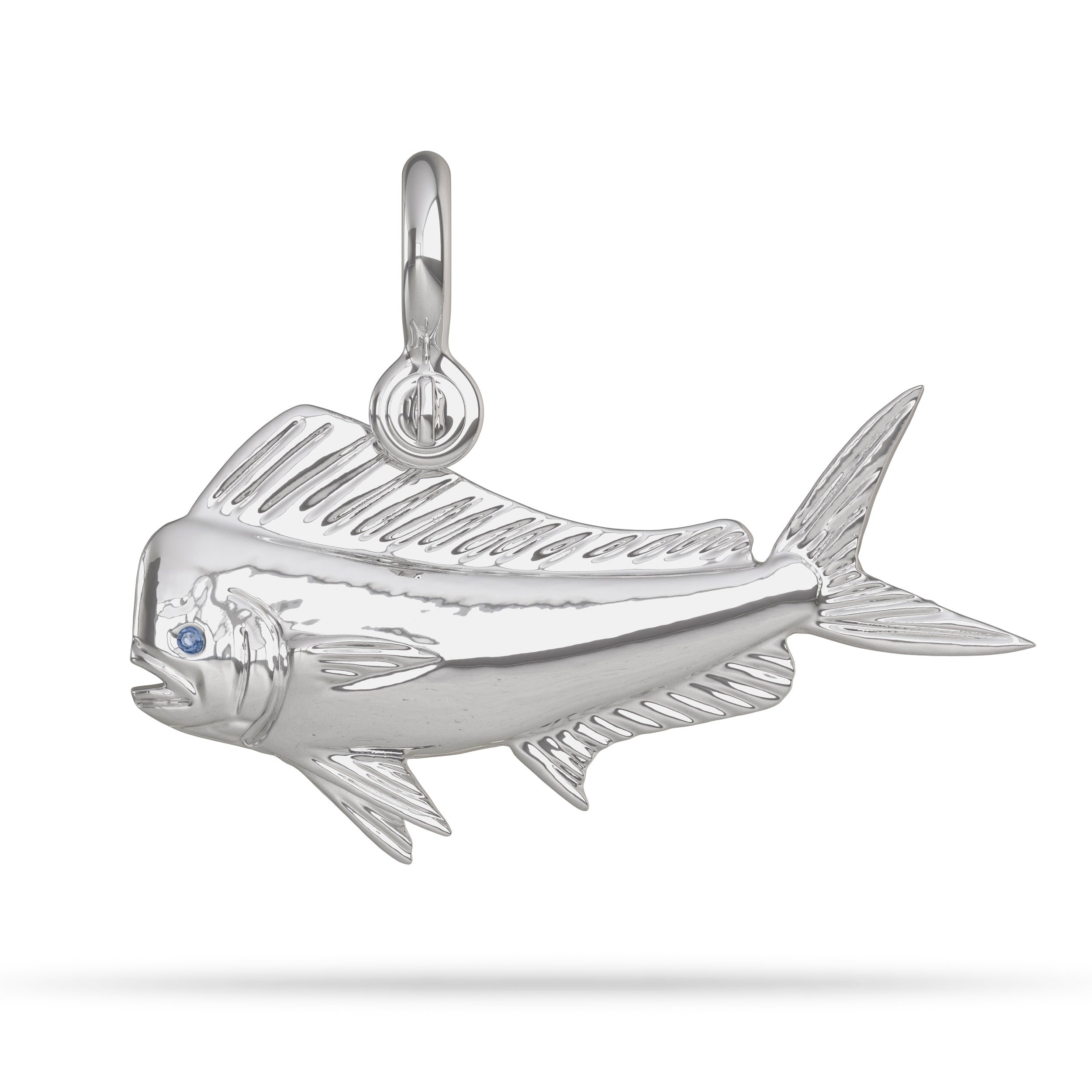 Mahi-mahi Fish Pendant I Nautical Treasure Jewelry Sterling Silver / Medium 48mm