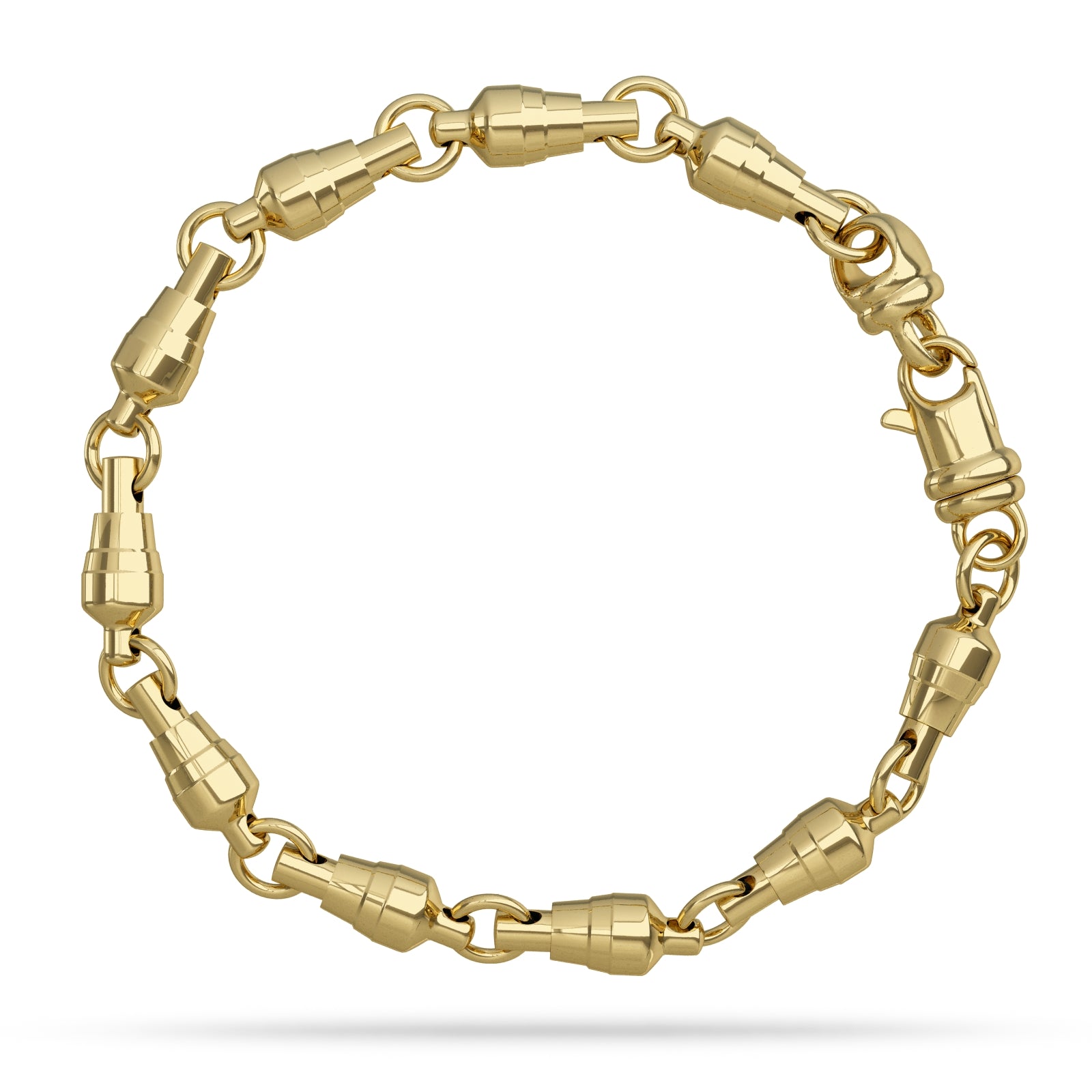 Mens Gold Fishing Swivel Link Bracelet by Nautical Treasure Jewelry