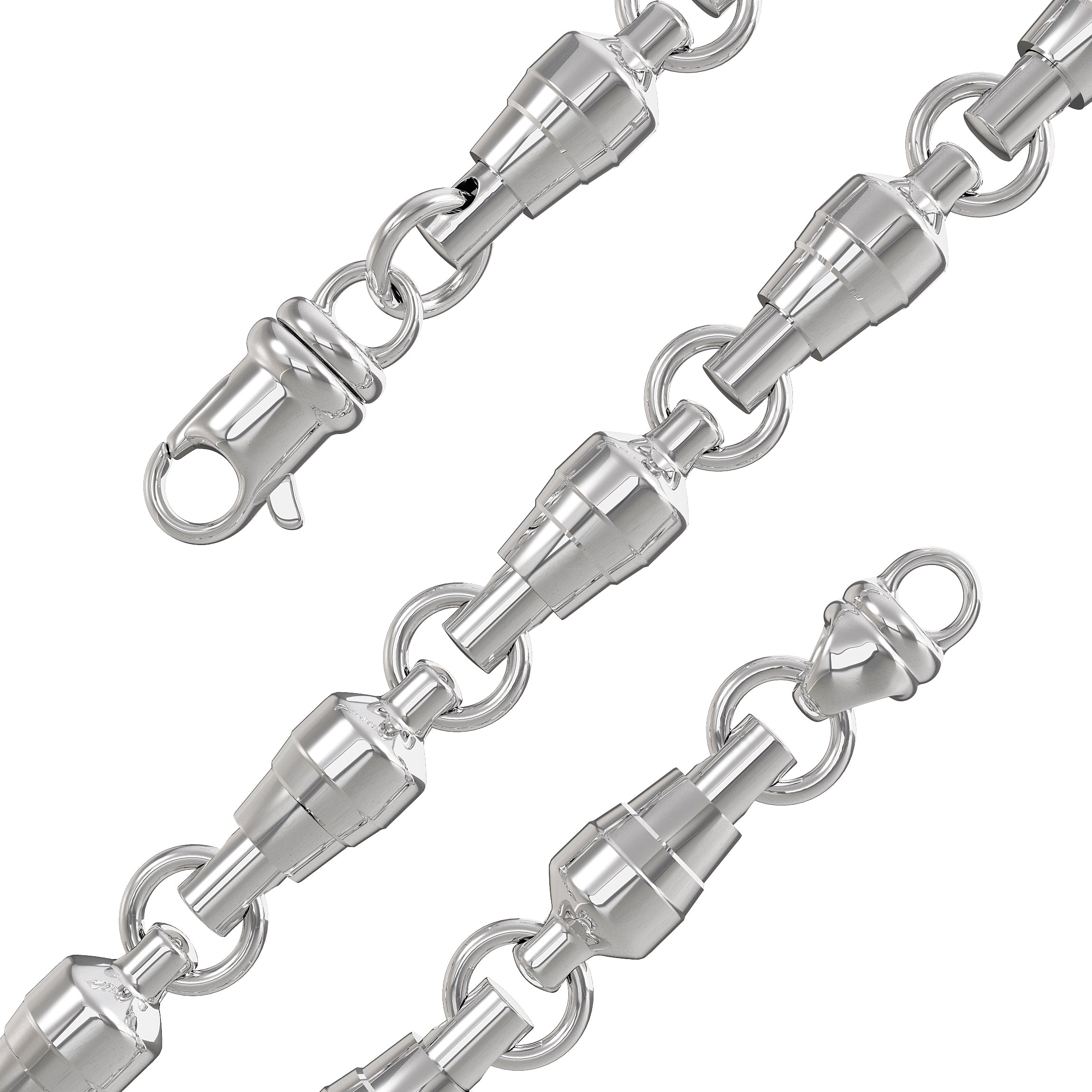 11mm Enamel Cuban Link Necklace Chain White/Silver 18 inch