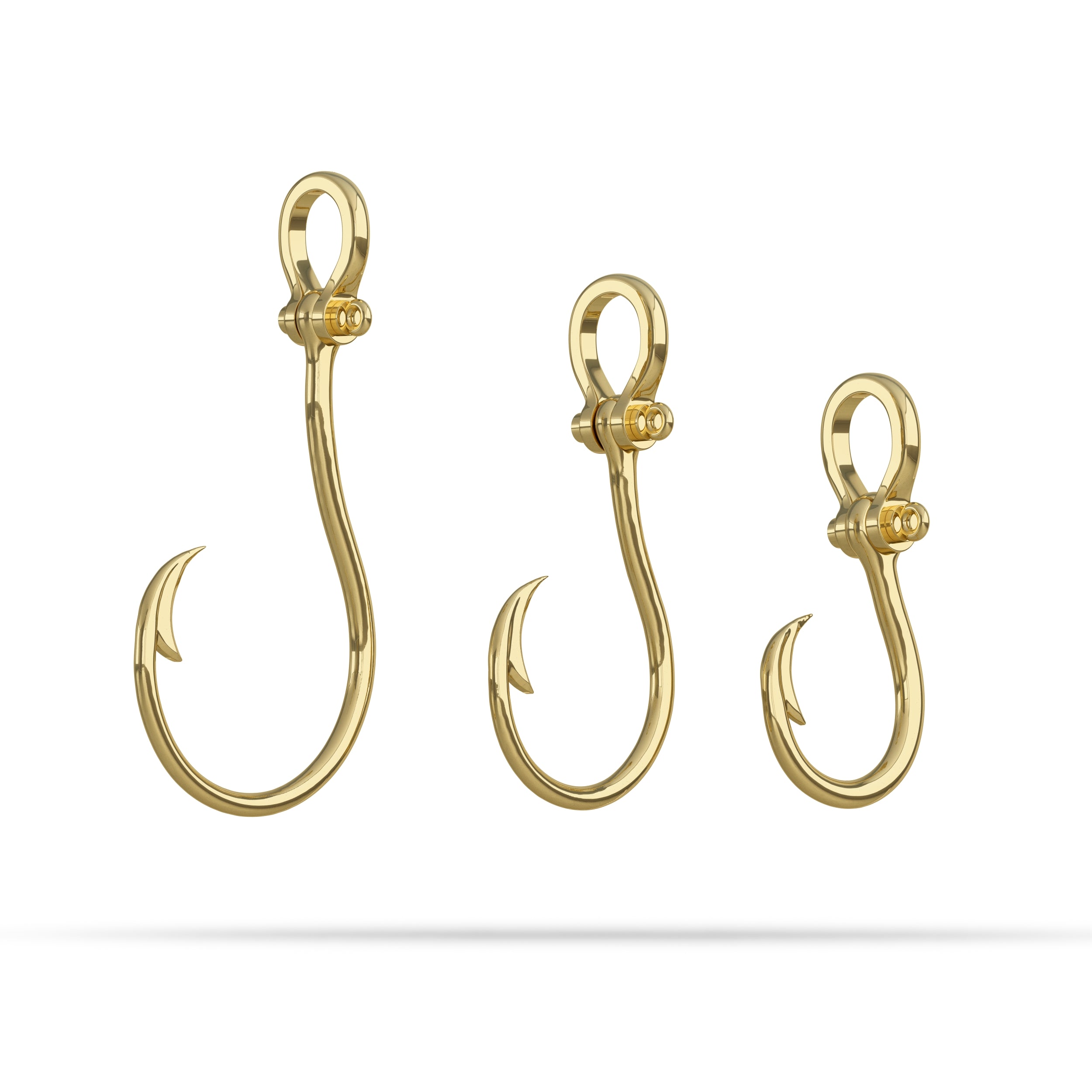 Circle Fish Hook with Shackle Pendant I Nautical Treasure Jewelry