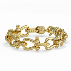 14K Gold Shackle Link Bracelet 