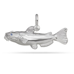 White Gold Channel Catfish Pendant by Nautical Treasure 