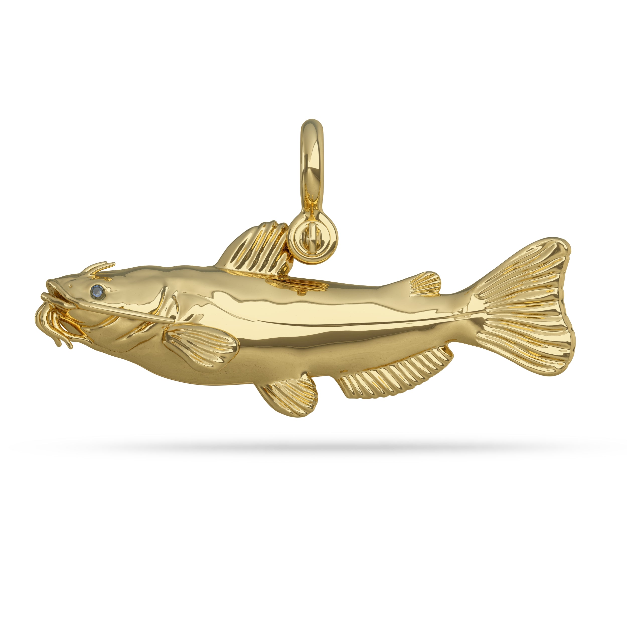 Yellow Gold Channel Catfish Pendant by Nautical Treasure 