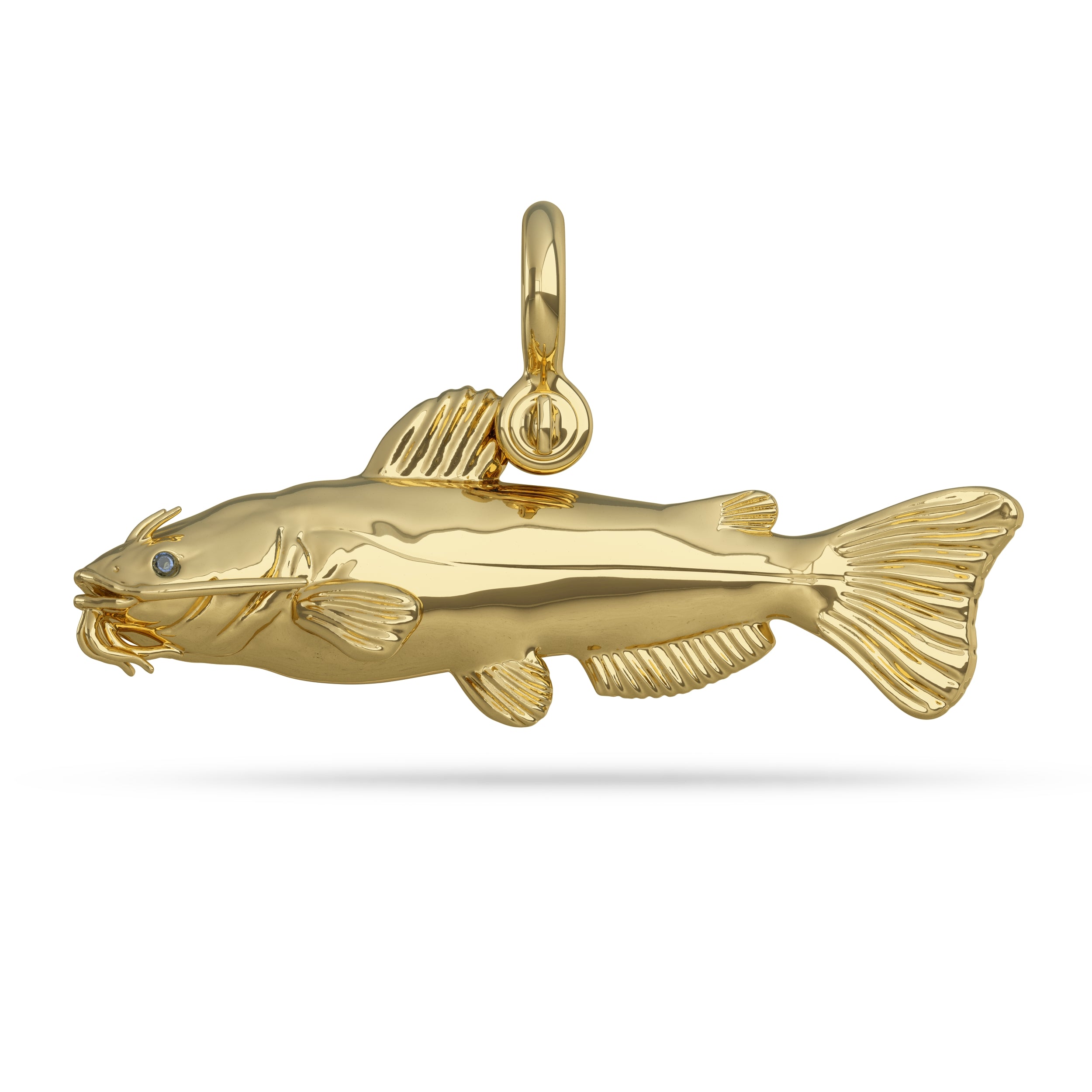 Gold  Channel Catfish Jewelry Charm