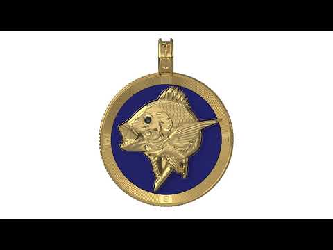 Red Snapper Compass Medallion Pendant