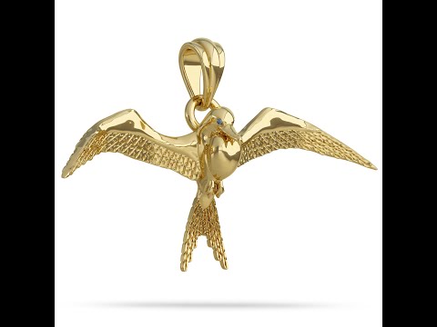 Solid 14k Gold Magnificent Frigate War Bird Pendant