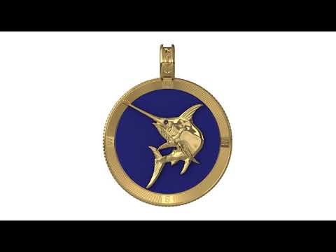 Swordfish II Compass Medallion Pendant
