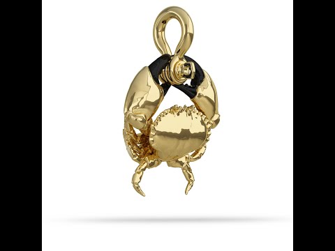 14k Solid Yellow Gold store Crab Pendant Nautical Charm