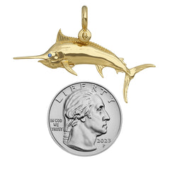 Black Marlin Jumping Pendant