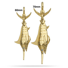 Atlantic Blue Marlin Pendant Tail Hung/Roped