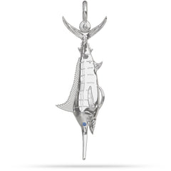Atlantic Blue Marlin Pendant Tail Hung/Roped