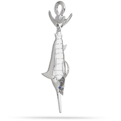 Atlantic Blue Marlin Pendant Tail Hung/Roped