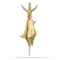 Atlantic Blue Marlin Pendant Tail Hung/Roped
