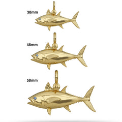 Yellow Gold  Blackfin Tuna Pendant Comparison