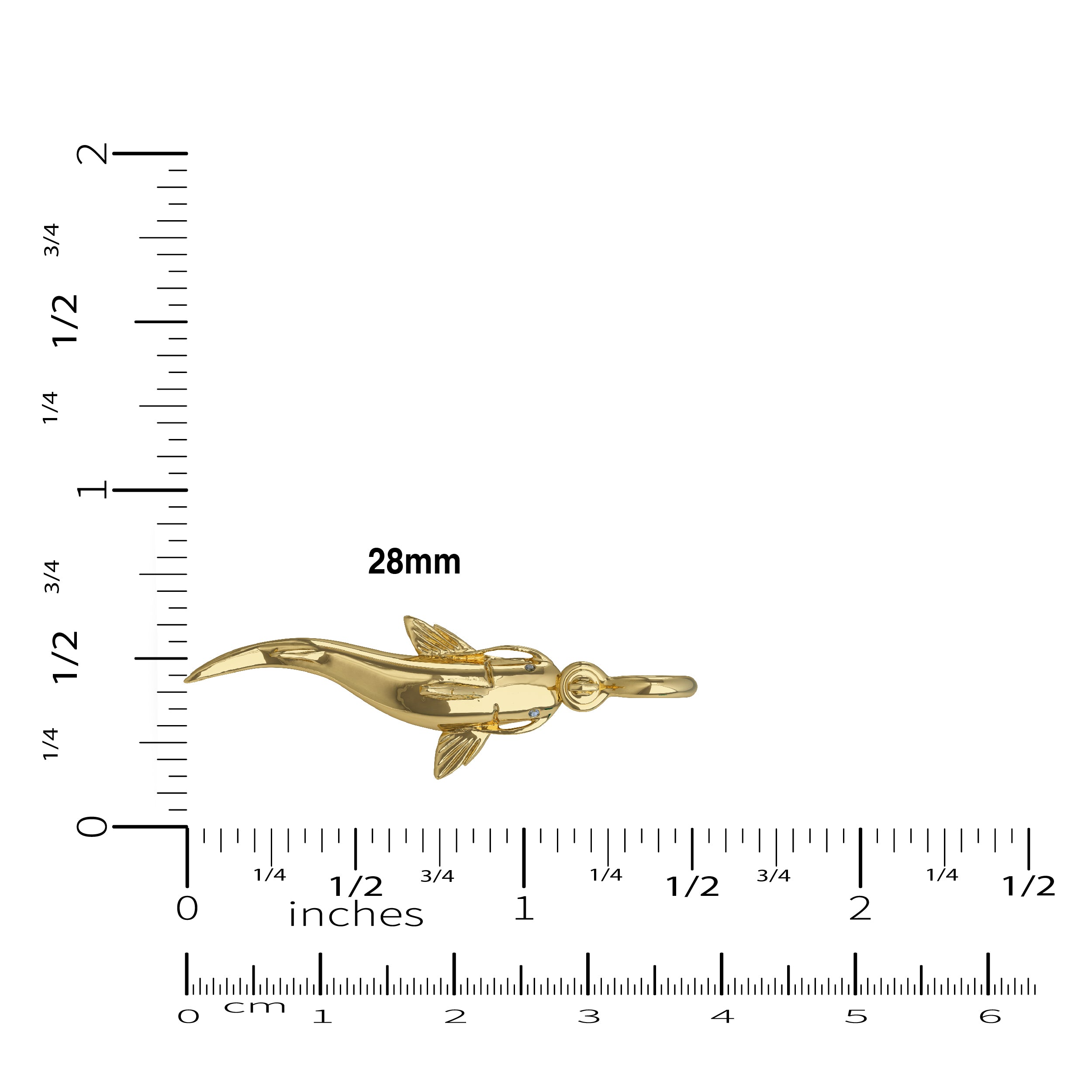 Small Gold Catfish Pendant by Nautical Treasure Jewelry 