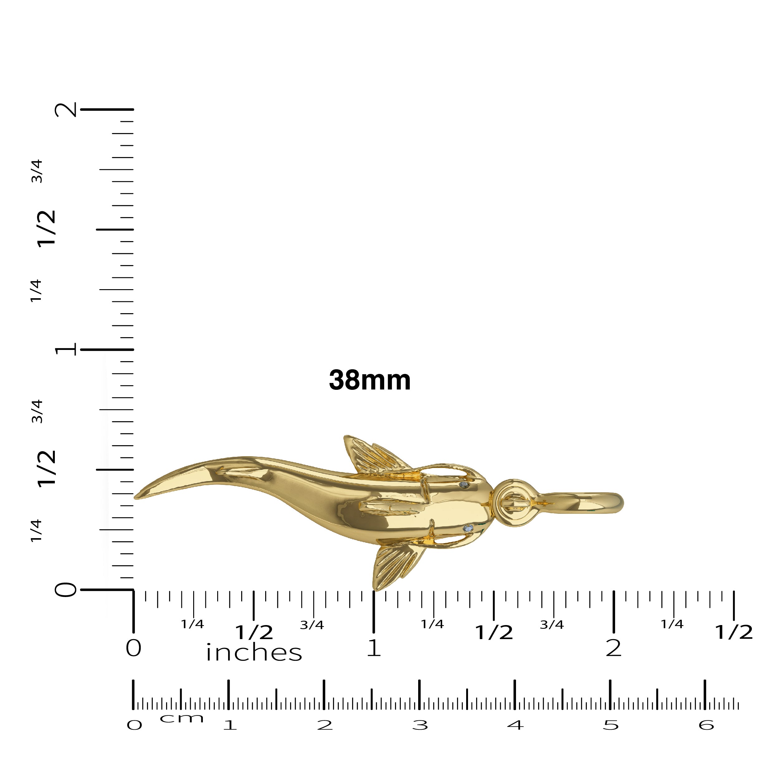 Medium Gold Catfish Pendant by Nautical Treasure Jewelry 
