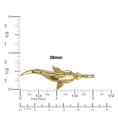 Medium Gold Catfish Pendant by Nautical Treasure Jewelry 