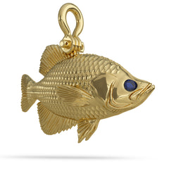 Gold Black Crappie Pendant 