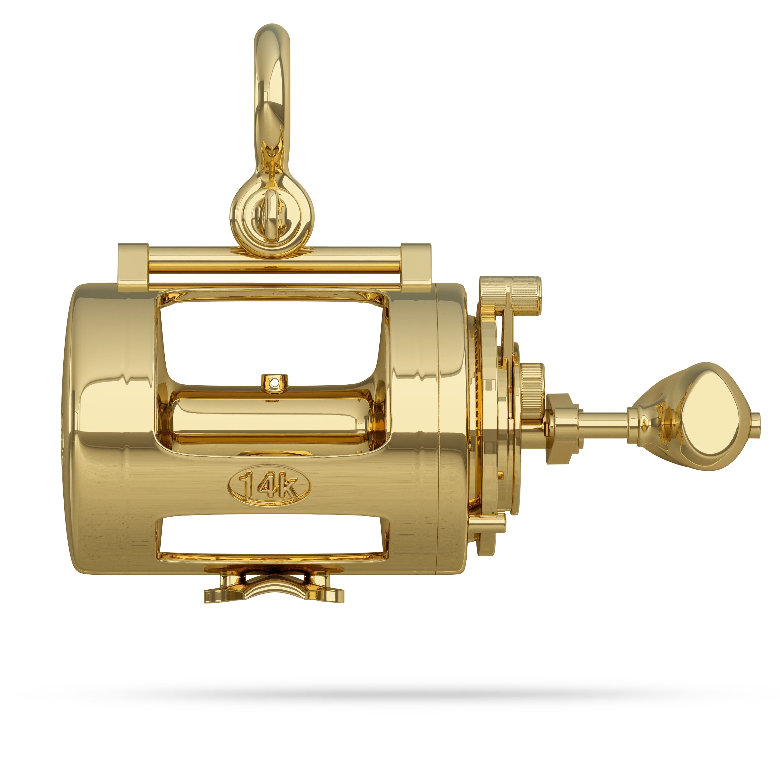 Fishing Reel Pendant I Nautical Treasure Jewelry 10K Gold / Small (12.5mm)