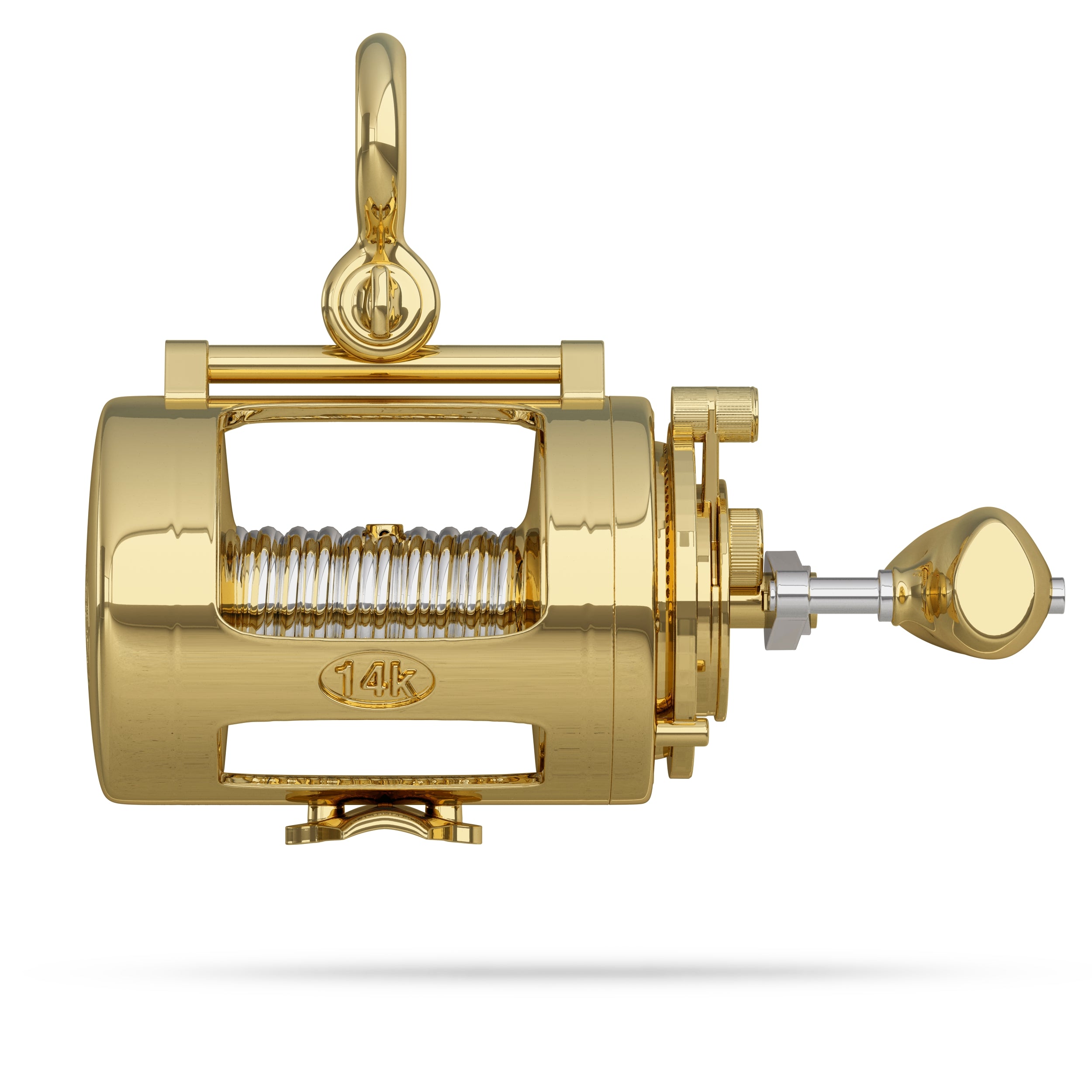 Fishing Reel Pendant I Nautical Treasure Jewelry 10K Gold / Small (12.5mm) by Nautical Treasure Jewelry Fishing Reel Pendant I Nautical Treasure Jewelry 10K Gold / Small (12.5mm) by Nautical Treasure Jewelry