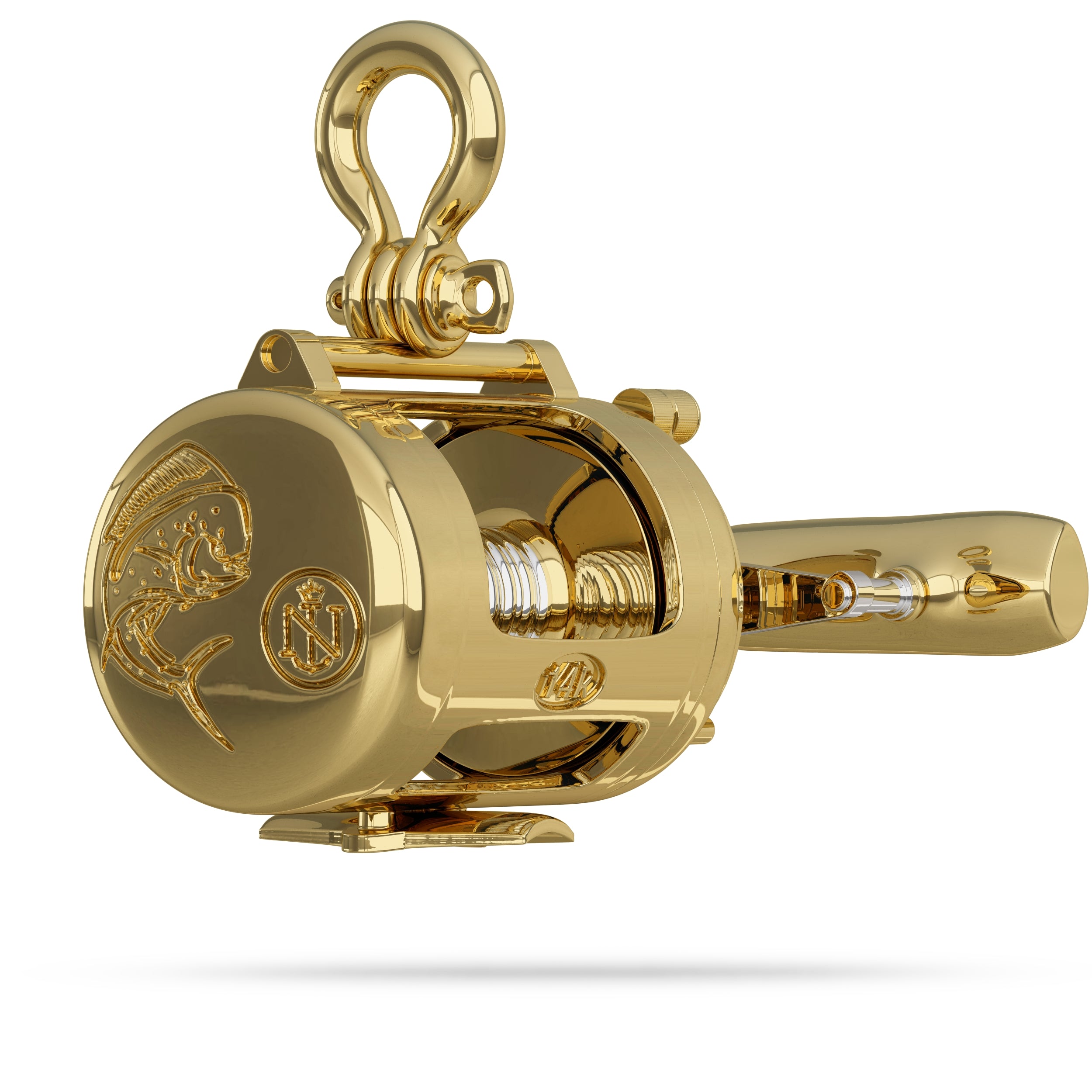 Fishing Reel Pendant I Nautical Treasure Jewelry 10K Gold / Small (12.5mm) by Nautical Treasure Jewelry Fishing Reel Pendant I Nautical Treasure Jewelry 10K Gold / Small (12.5mm) by Nautical Treasure Jewelry