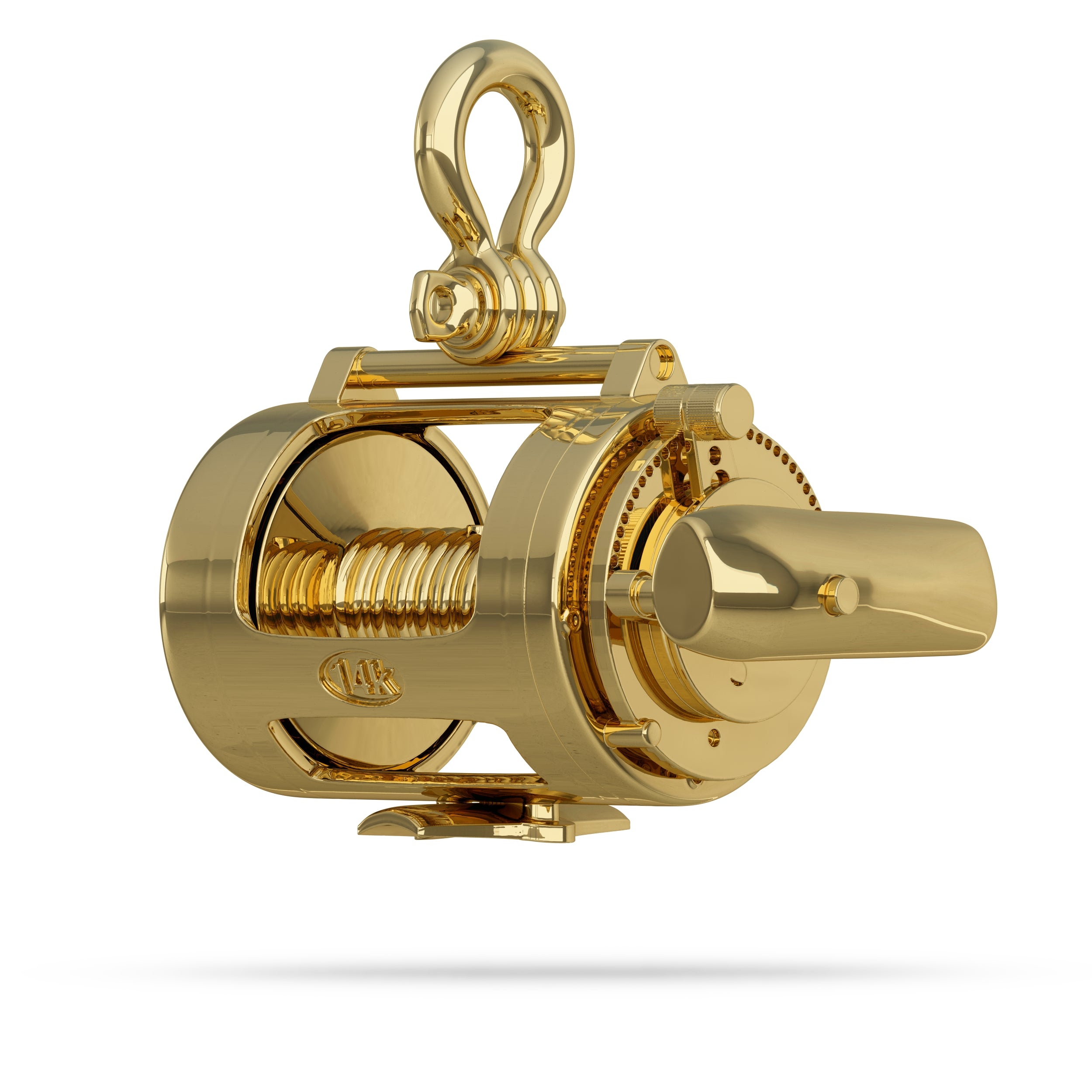 Fishing Reel Pendant I Nautical Treasure Jewelry 10K Gold / Small (12.5mm) by Nautical Treasure Jewelry Fishing Reel Pendant I Nautical Treasure Jewelry 10K Gold / Small (12.5mm) by Nautical Treasure Jewelry
