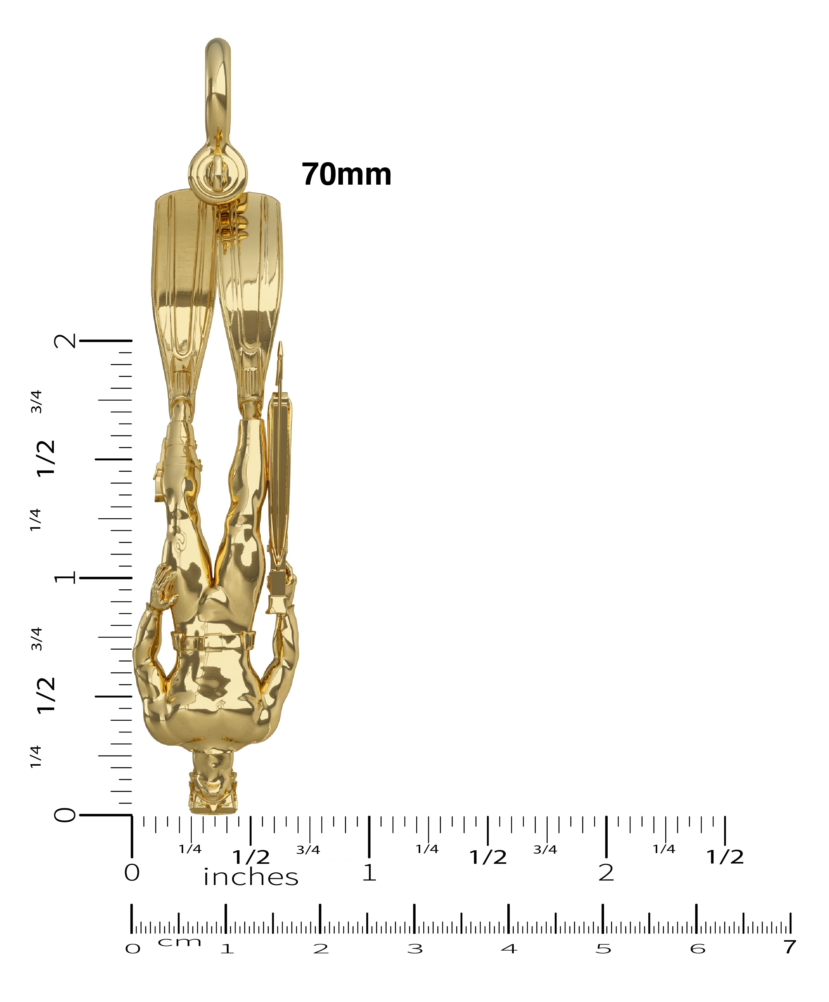 Large gold Spearfisherman 