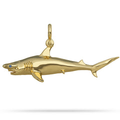14k gold great hammerhead shark pendant by nautical treasures