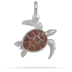 Silver Sea Turtle Pendant 