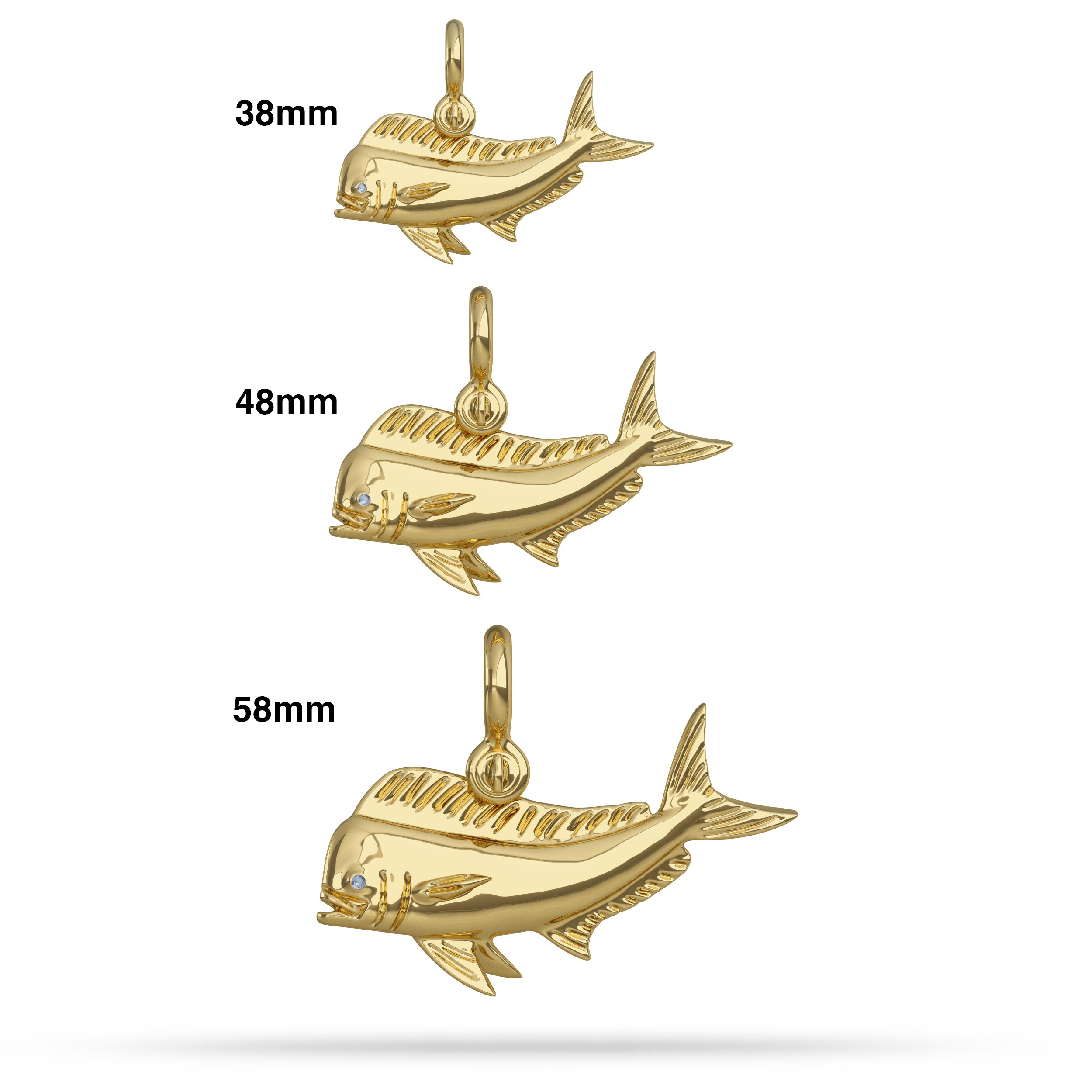Mahi-Mahi Bull Dolphin Pendant I Nautical Treasure Jewelry Ruby / Gold 14k by Nautical Treasure Jewelry