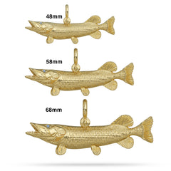 Muskie Pendant Size Comparisons 