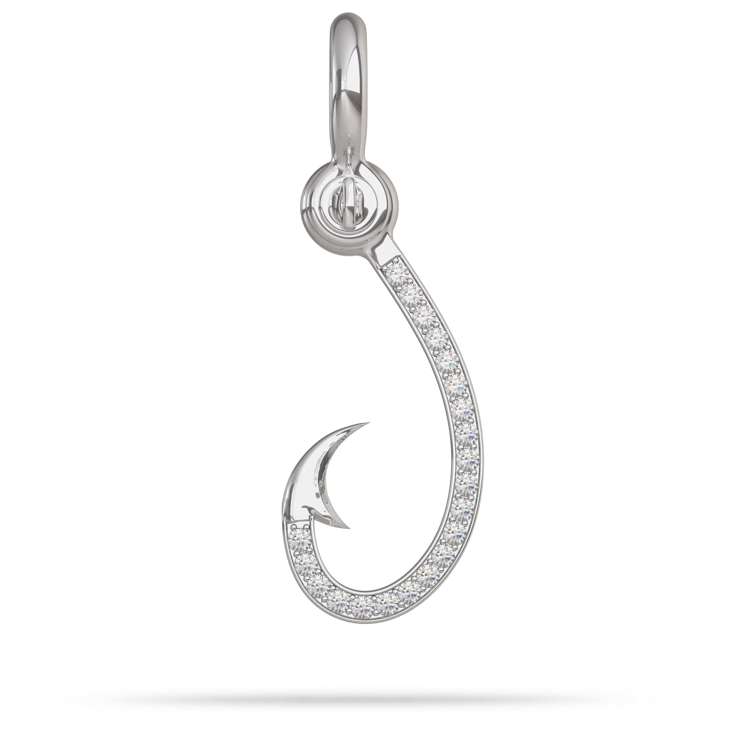 diamond fish hook jewelry Stoned Octopus Hook Pendant I Nautical Treasure Jewelry 14K / 38mm (Medium) / Sapphire by Nautical Treasure Jewelry