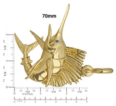 Gold hot sale sailfish pendant