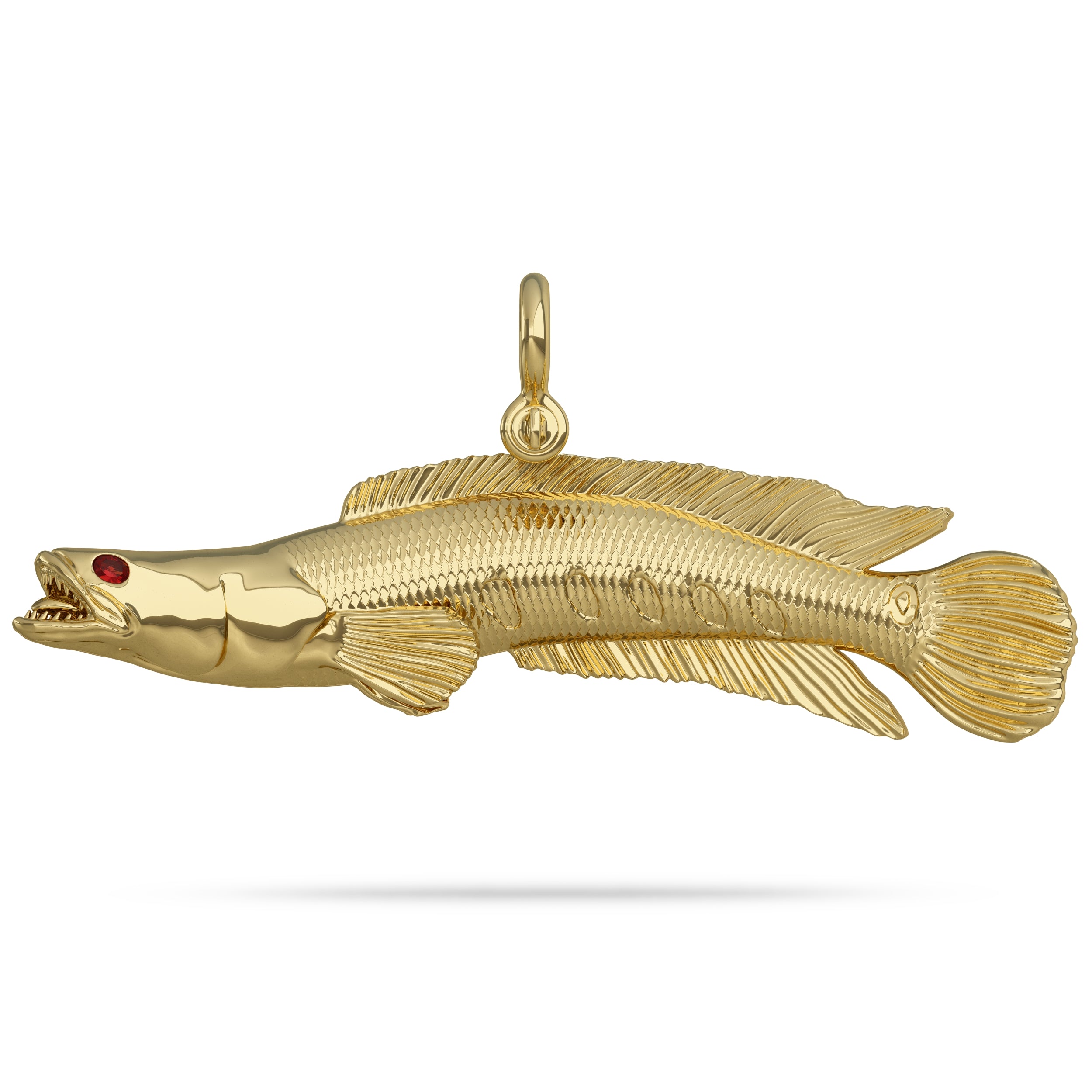 Gold Snakehead FIsh Pendant 