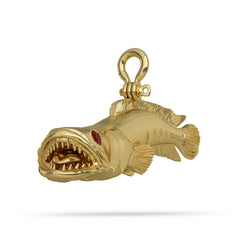 18K Gold Bullseye Snakehead Pendant