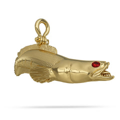 10K Gold Bullseye Snakehead Pendant