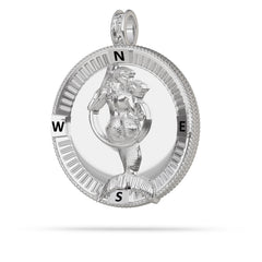 Hooked Mermaid Compass Medallion Pendant
