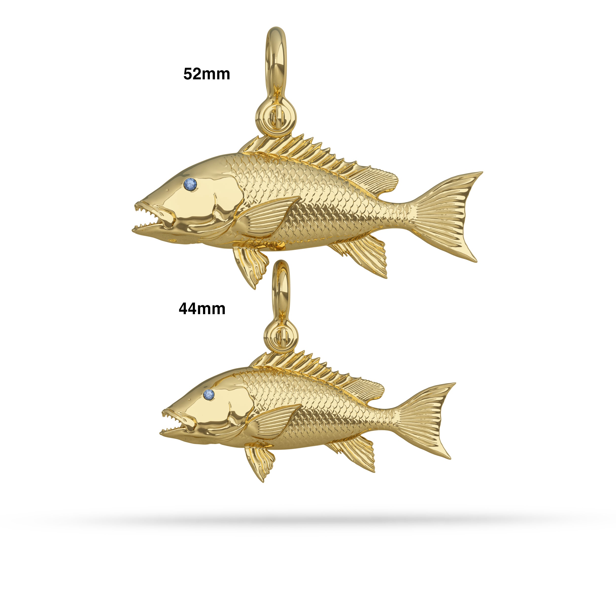 gold american red snapper pendant sizes 14k gold